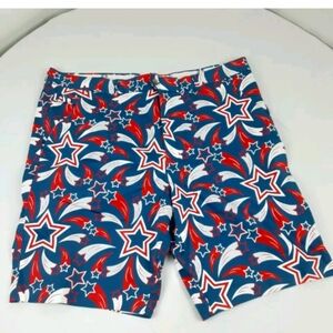 Royal & Awesome Shorts Adult 44 Golf USA Stars Stripes Blue Red